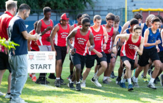 Wright Tech cross Country team 2025 at start of race